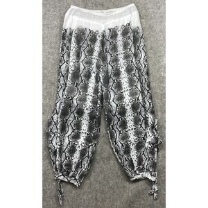 Banana Blue Linen Pants White Gray Small Snake Cargo Joggers Lagenlook